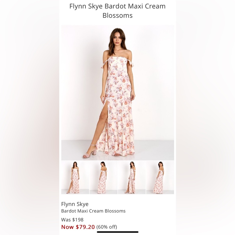 Flynn Skye Bardot Maxi Cream Blossoms